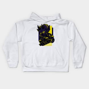 Little Demon Skateboard Purple Yellow Kids Hoodie